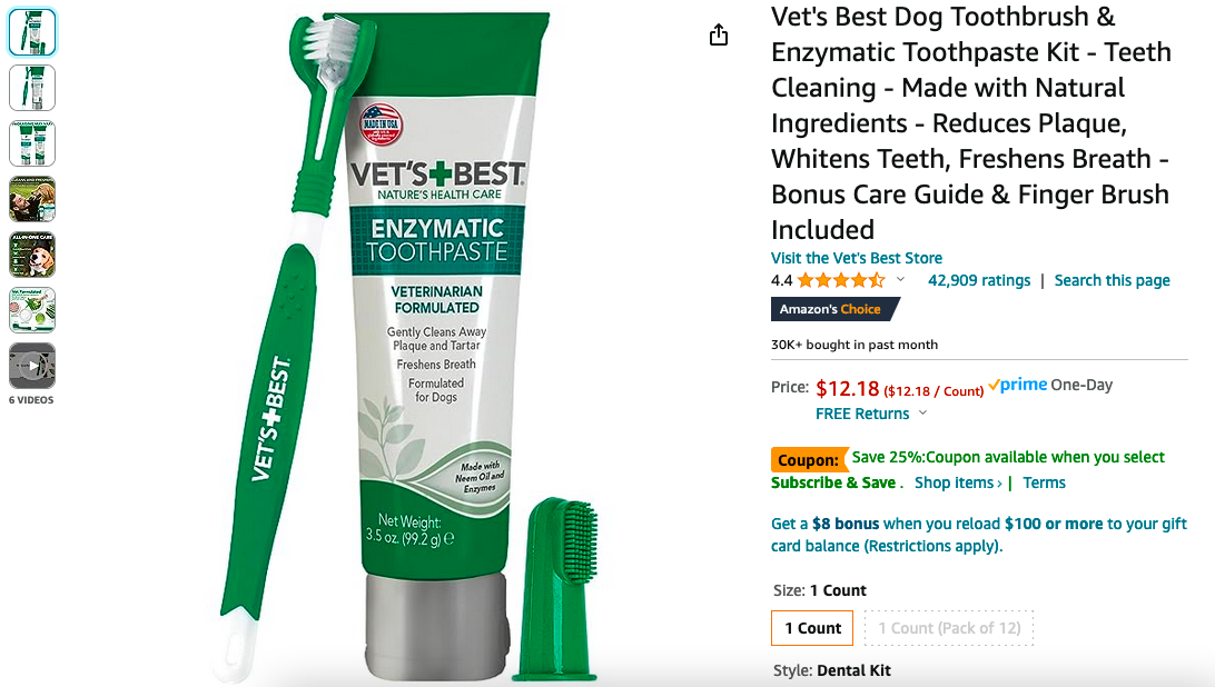 This is a great dental kit for your dog