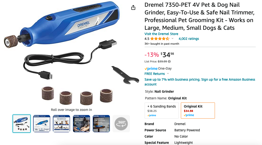 a great Dremel for trimming your puppy's nails!