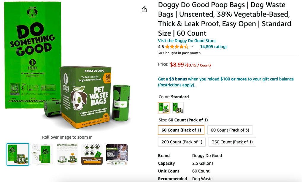 waste bags to clean up after your doggo